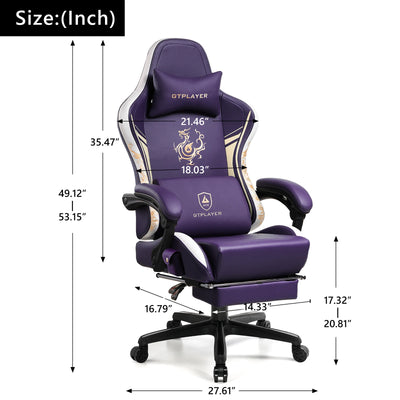 Cadeira Gamer GTPLAYER com Bluetooth, Descanso para Pés e Design Ergonômico