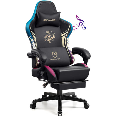 Cadeira Gamer GTPLAYER com Bluetooth, Descanso para Pés e Design Ergonômico