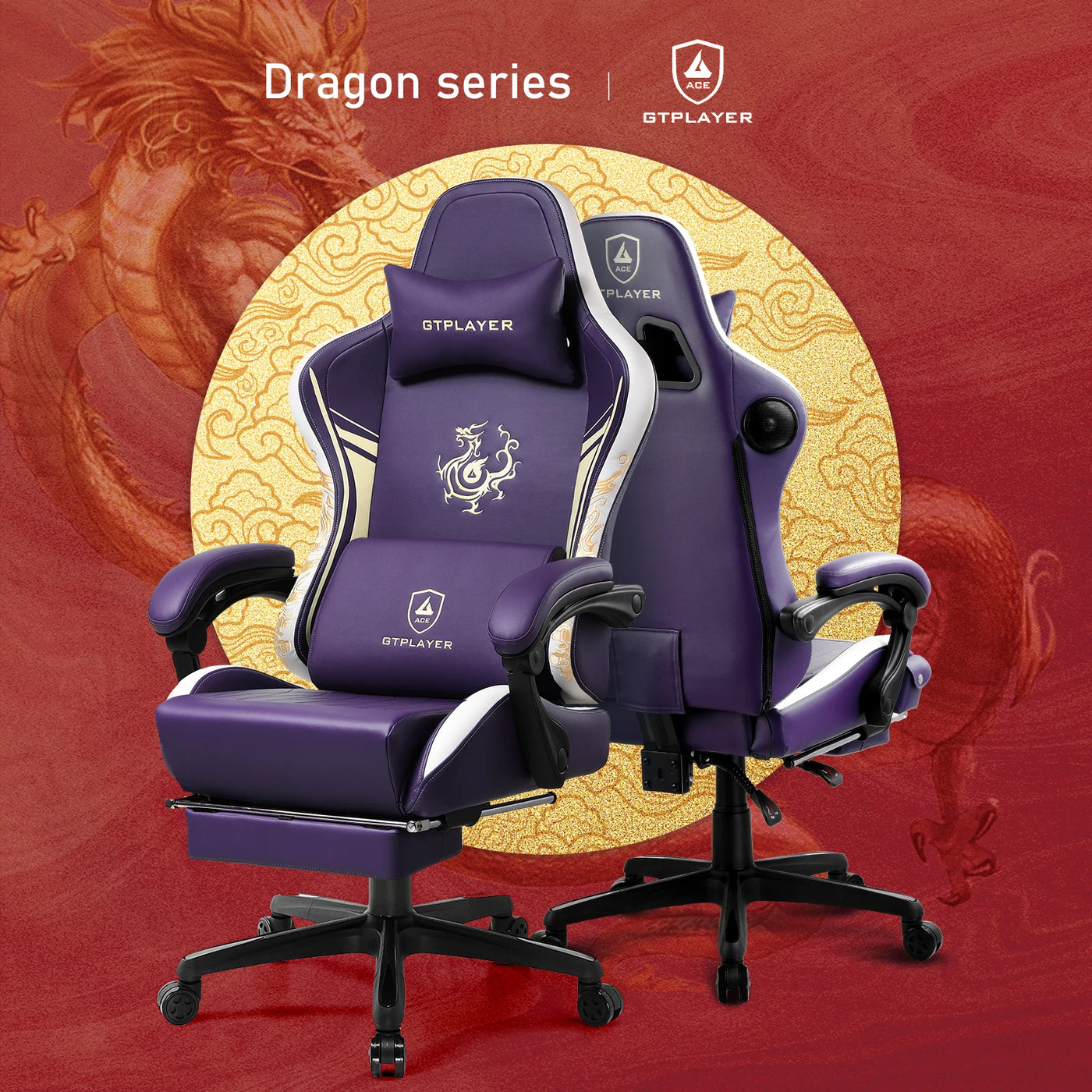 Cadeira Gamer GTPLAYER com Bluetooth, Descanso para Pés e Design Ergonômico