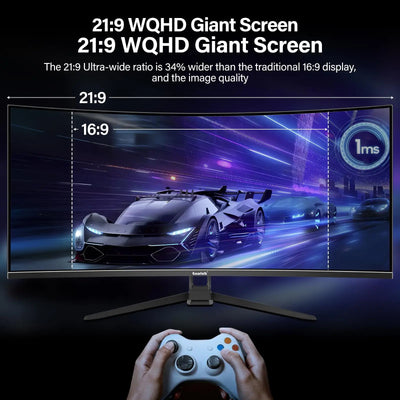 Monitor Gamer Gawfolk 34" Curvo UltraWide WQHD 165Hz IPS