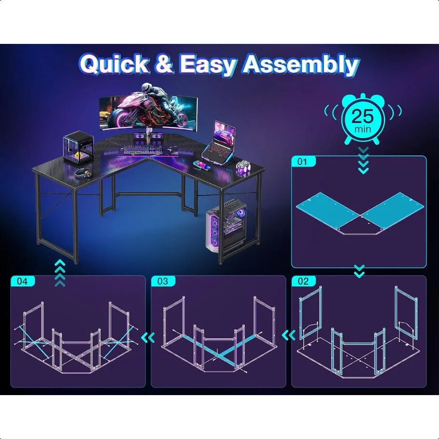 Mesa Gamer em L para Escritório e Home Office