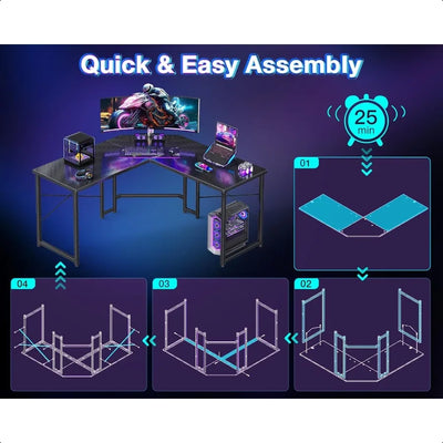 Mesa Gamer em L para Escritório e Home Office