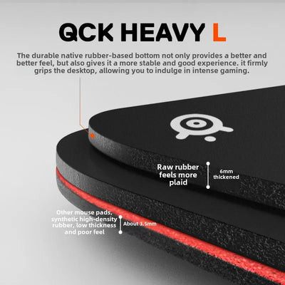 Mouse Pad de Tecido SteelSeries QcK Heavy L - Base Antiderrapante para Gaming
