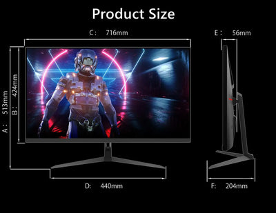 Monitor Gamer FYHXele 32" 4K 144Hz IPS com FreeSync e G-Sync