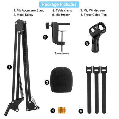 Suporte de Microfone HyperX QuadCast Profissional com Braço Articulado