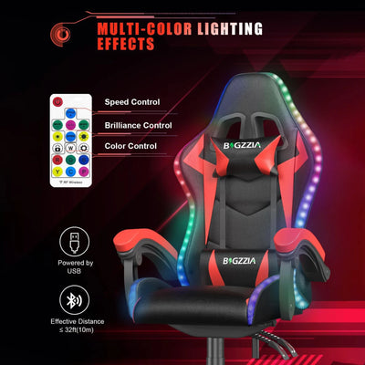 Cadeira Gamer RGB com LEDs e Reclinação Ergonômica
