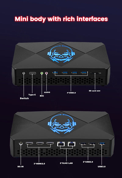 Topton New Mini Gaming PC | Intel i7-12700H | NVIDIA RTX 3060 | 64GB DDR5 RAM | 2TB NVMe SSD | High-Performance Compact Desktop