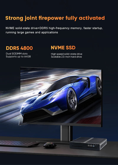 Mini PC Gamer i7-13700H / RTX 4060 / 64GB DDR5 / 2TB