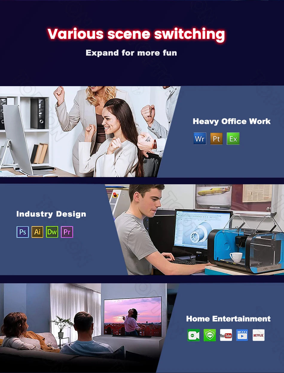 Topton New Mini Gaming PC | Intel i7-12700H | NVIDIA RTX 3060 | 64GB DDR5 RAM | 2TB NVMe SSD | High-Performance Compact Desktop