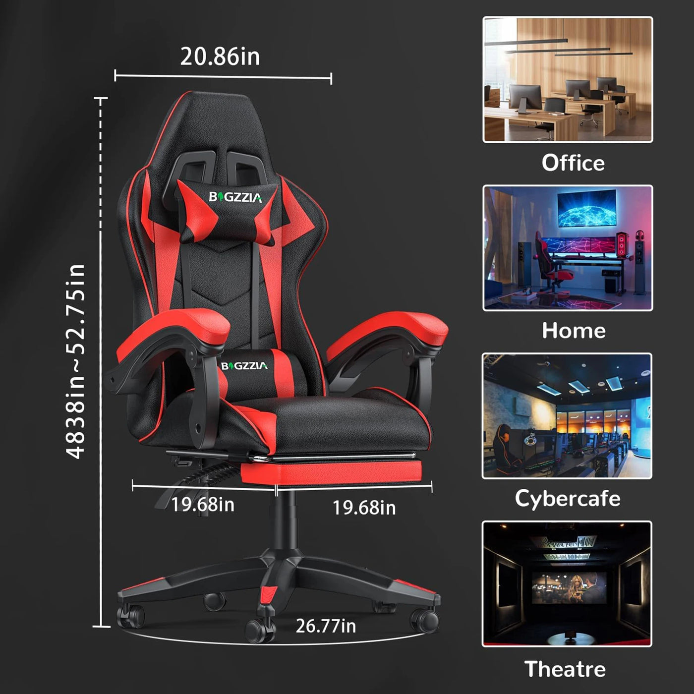 Cadeira Gamer Ergonômica com Apoio para os Pés