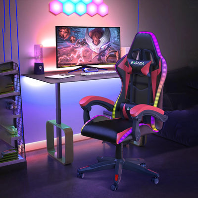 Cadeira Gamer RGB com LEDs e Reclinação Ergonômica